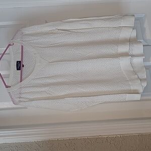 American Eagle Outfitters Open Weave Knit Sweater White Size Medium